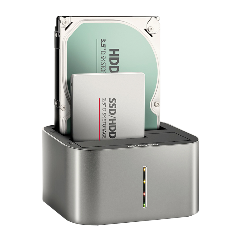 AXAGON ADSA-DC USB3.2 Gen1 - 2x SATA 6G CLONE DUAL HDD Dock Station ASMedia - 1