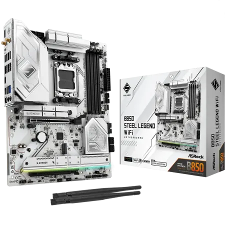 ASROCK MB Desktop B850 STEEL LEGEND WIFI, AM5, 4x DDR5, 1x PCIe 5.0 x16, 1x Blazing M.2(PCIe Gen5x4), 3x Hyper M.2, 4x SATA3, RA