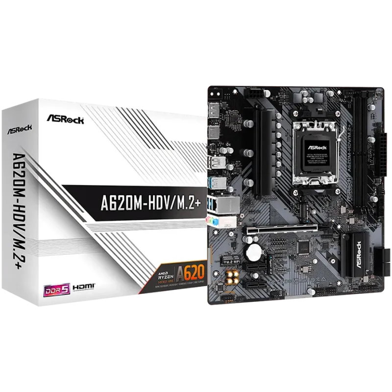 ASROCK MB A620 AM5 2 x DDR5 1 x HDMI 1 x DisplayPort 2 x M.2 4 x SATA3 Micro ATX - 1