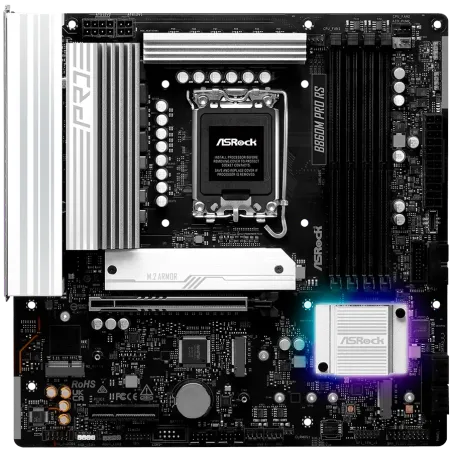 ASROCK MB Desktop B860M Pro Rs, S.1851, 4x DDR5, 1x PCIe 5.0 x16, 1x PCIe 4.0 x4, 1x Blazing M.2, 2x Hyper M.2, 4x SATA3, 2x USB