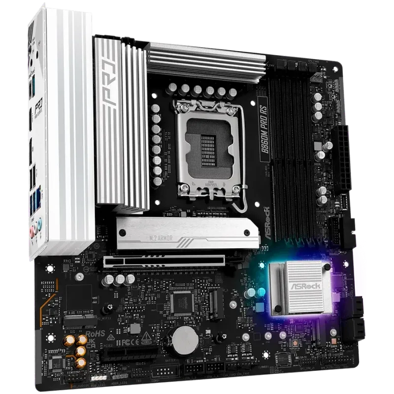 ASROCK MB Desktop B860M Pro Rs, S.1851, 4x DDR5, 1x PCIe 5.0 x16, 1x PCIe 4.0 x4, 1x Blazing M.2, 2x Hyper M.2, 4x SATA3, 2x USB