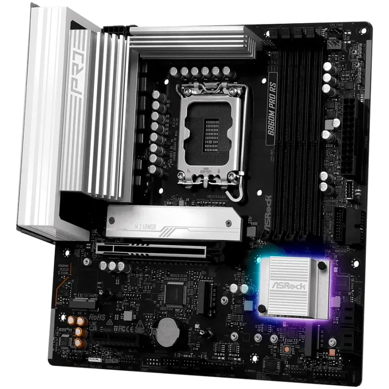 ASROCK MB Desktop B860M Pro Rs, S.1851, 4x DDR5, 1x PCIe 5.0 x16, 1x PCIe 4.0 x4, 1x Blazing M.2, 2x Hyper M.2, 4x SATA3, 2x USB