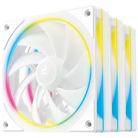DeepCool FL12 SE 3IN1 WH, 3x120mm ARGB Fans, 8-pin Cable, PWM, Fluid Dynamic Bearing, PBT, 3 pack, ARGB Halo, White, R-FL12SE-WH