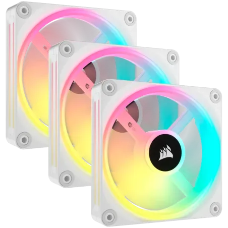 CORSAIR iCUE LINK QX120 RGB WHITE, 120mm Magnetic Dome RGB Fan, Triple Fan Kit - 1