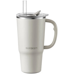 BUYDEEM Thermo Mug With Straw 700 ml, model DS57, color Oats White - 1