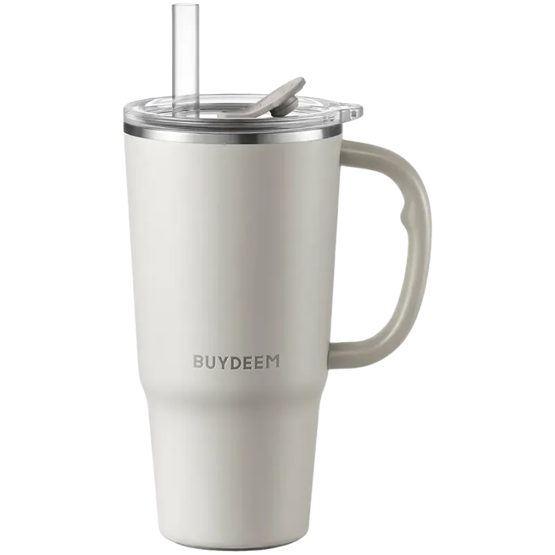 BUYDEEM Thermo Mug With Straw 700 ml, model DS57, color Oats White - 1
