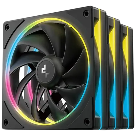 DeepCool FL12 SE 3IN1, 3x120mm ARGB Fans, 8-pin Cable, PWM, Fluid Dynamic Bearing, PBT, 3 pack, ARGB Halo, R-FL12SE-BKAPN3-G, 3Y