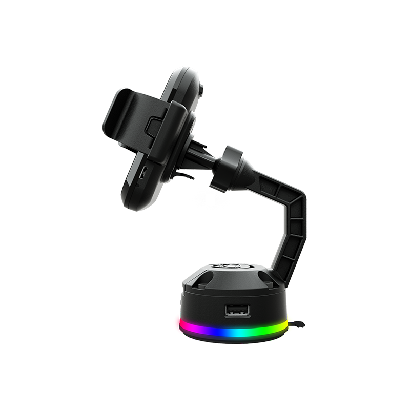 COUGAR Bunker M Mobile Charging Stand RGB,Wireless Charging,Adjustable Stand,14 RGB lighting effects,2 USB Hub, 120 x 70 x 145 (