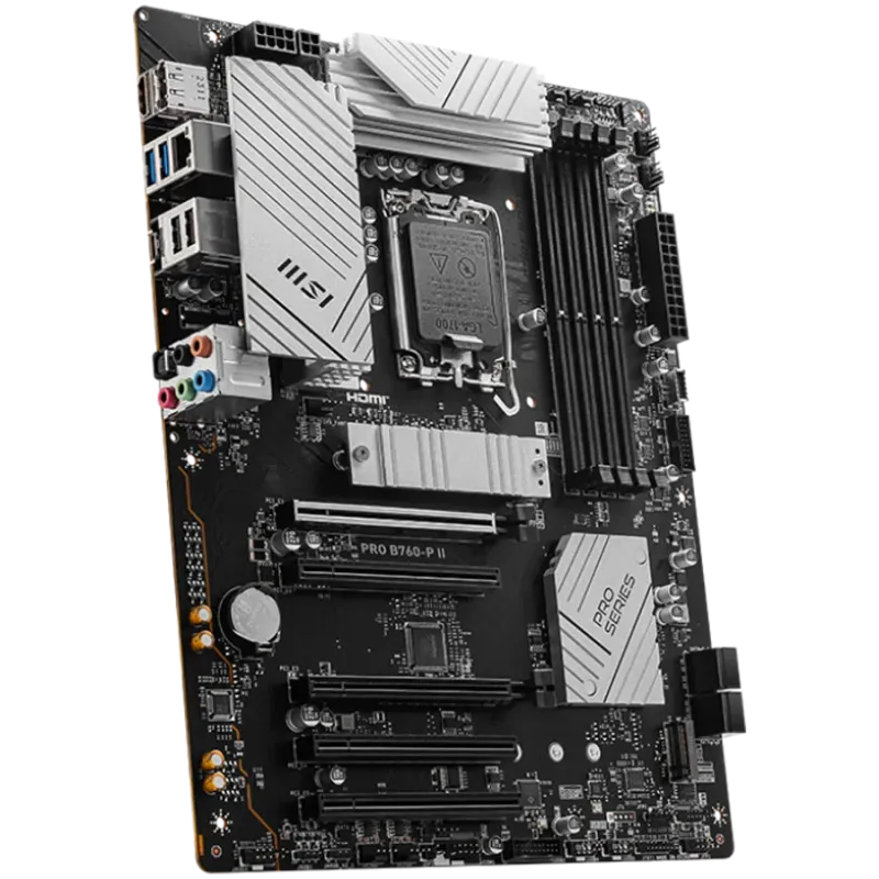 MSI PRO B760-P II, ATX, LGA 1700, Dual Channel DDR5 up to 7000MHz, 4xDDR5, 5x PCIe x16 slots, 2x M.2 slots, 1x HDMI, 1xDP, 2x US