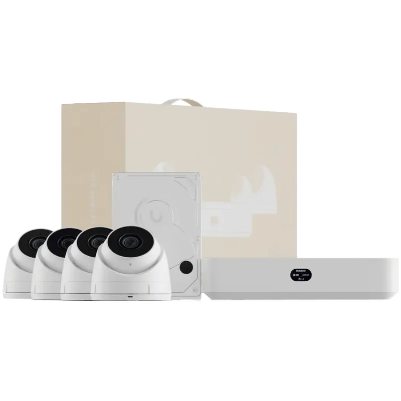 Ubiquiti UniFi UNVR-Instant-KIT-EU Compact Protect NVR Kit, includes (1) UniFi Protect NVR Instant with (4) G5 Turret Ultra came