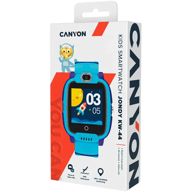 CANYON kids watch Jondy KW-44 4G Camera GPS Music Blue - 1