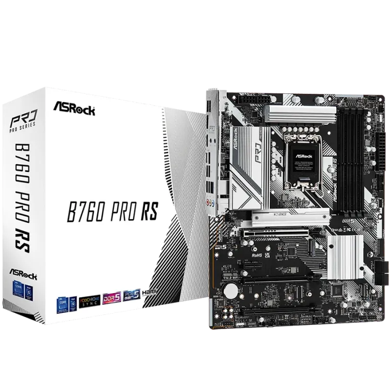 ASROCK MB Desktop B760 Pro RS (S1700, 4x DDR5, 1x PCIe 5.0 x16, 1x PCIe 4.0 x16, 1x PCIe 3.0 x16, 1x PCIe 3.0 x1, 2x Hyper M.2 P