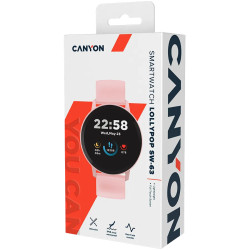 CANYON Lollypop SW-63, Smart watch, 1.3inches IPS full touch screen, Round watch, IP68 waterproof, multi-sport mode, BT5.0, comp
