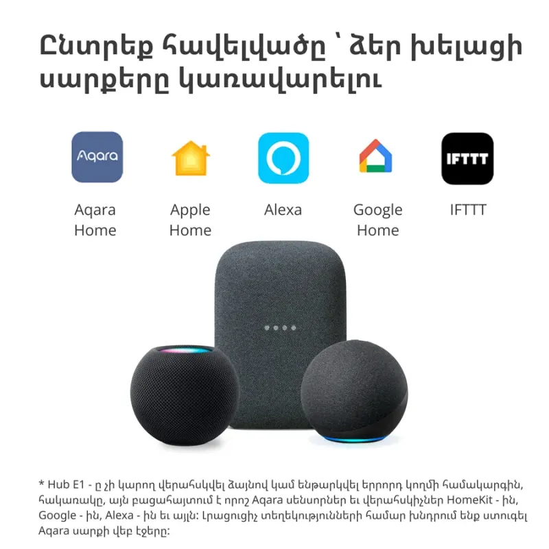 Aqara Hub E1: Model No: HE1-G01 SKU: AG022GLW01 - 1