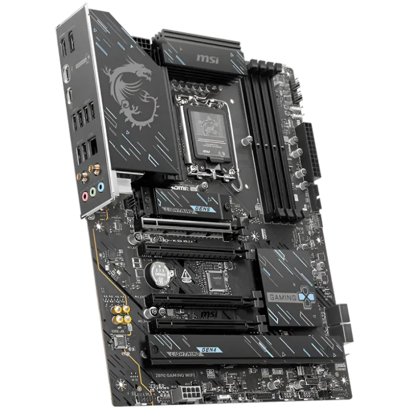 MSI Z890 GAMING WIFI, LGA 1851, Dual Channel DDR5 up to 8800(OC)MHz, 4x PCIe x16 slots, 3x M.2 slots, 6x USB 5Gbps A, 1x USB 20G