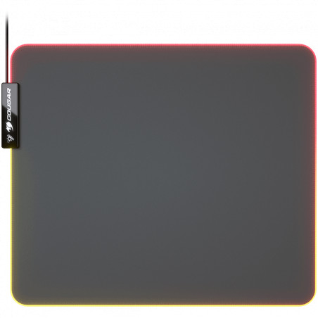 COUGAR Neon, RGB Gaming Mouse Pad, HD Texture Design, Stitched Lighting Border + 4mm Thickness, Wave-Shaped Anti-Slip Rubber Bas