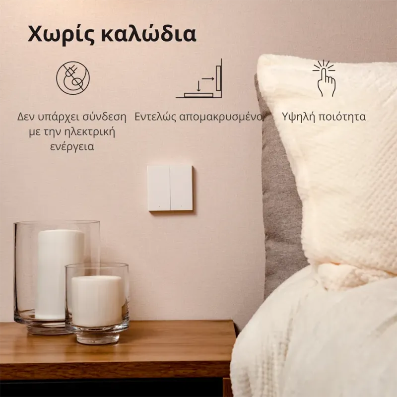 Aqara Wireless Remote Switch H1 (double rocker): Model: WRS-R02 SKU: AR009GLW02 - 1