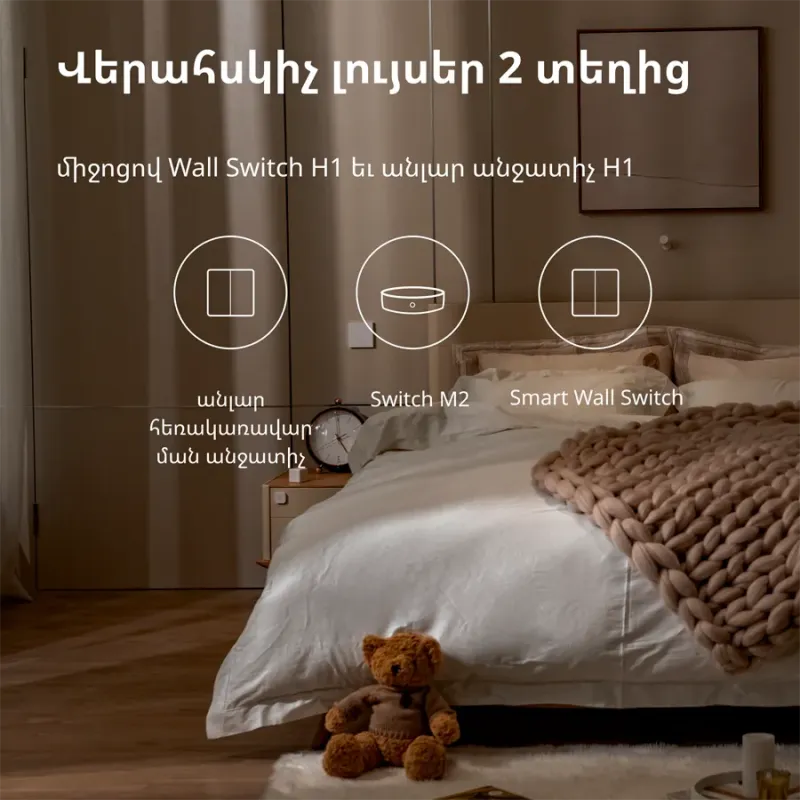 Aqara Wireless Remote Switch H1 (double rocker): Model: WRS-R02 SKU: AR009GLW02 - 1