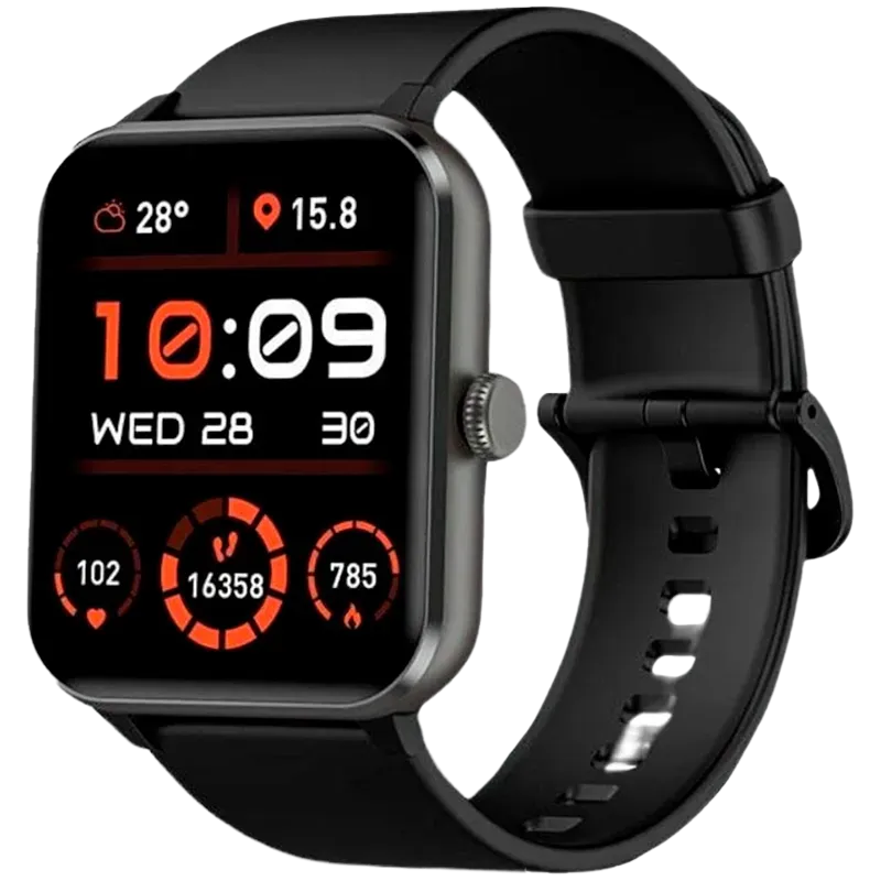 Blackview R50, 1.85-inch TFT HD, 350mAh Battery, 24-hour SpO2 Detection + Heart Rate Monitoring, Calls and SMS notification, Bla