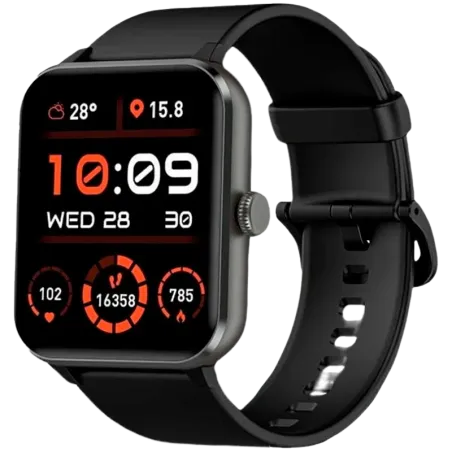 Blackview R50, 1.85-inch TFT HD, 350mAh Battery, 24-hour SpO2 Detection + Heart Rate Monitoring, Calls and SMS notification, Bla