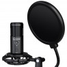 LORGAR Gaming Microphones, Black, USB condenser microphone with tripod stand, pop filter, including 1 microphone, 1 Height metal