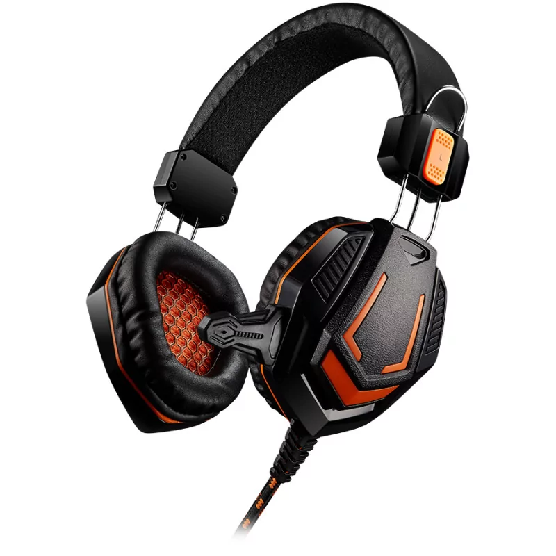 CANYON Gaming headset 3.5mm jack with microphone and volume control, with 2in1 3.5mm adapter, cable 2M, Black, 0.36kg - 1