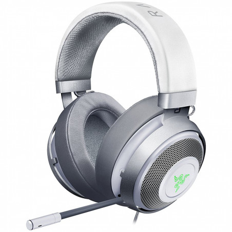 Razer Kraken White 2019, Mercury, Drivers: 50 mm with Neodymium magnets, Frequency response: 12 Hz – 28 kHz, Cooling Gel-Infused