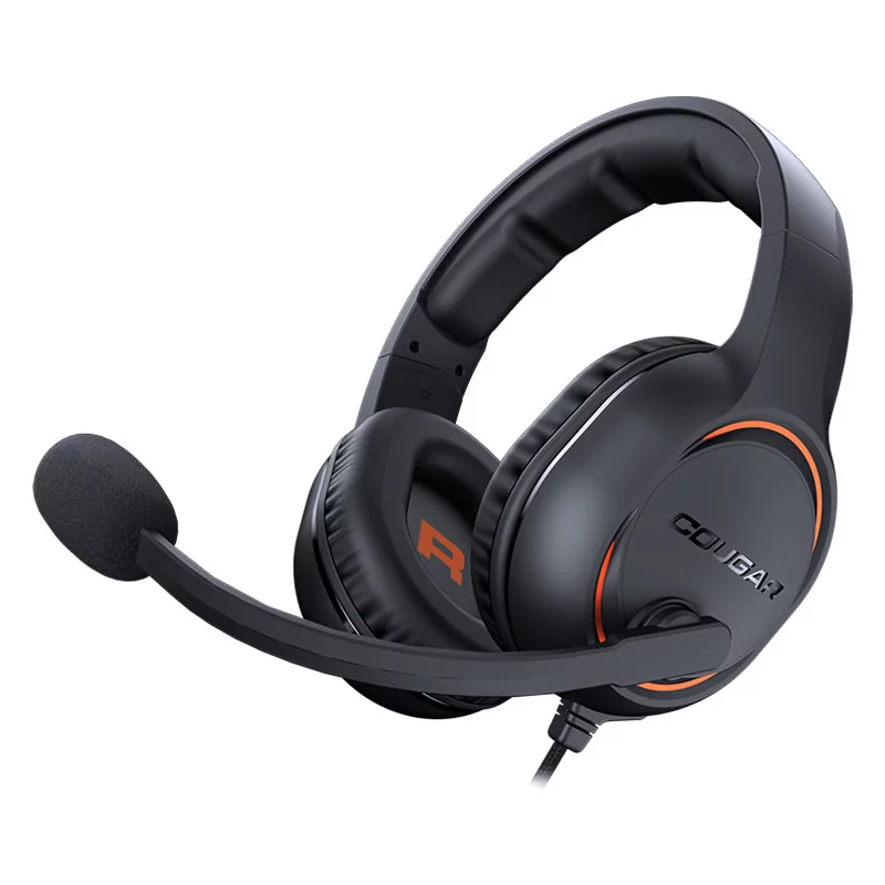 COUGAR HX330 - Orange Gaming Headset, 50mm Complex PEK Diaphragm drivers, 3.5mm Jack connections, 270g Light-Weight Comfort, 9.7