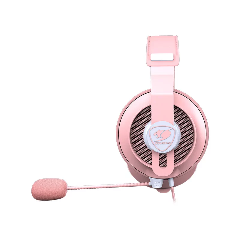 COUGAR Phontum S Pink, Gaming Stereo Headset with Dual Chamber System, 53mm drivers with graphene diaphragms, Premium 9.7mm card