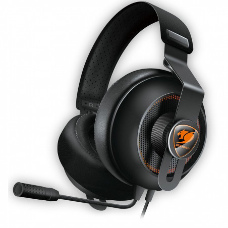 COUGAR Phontum Essential - Black, Stereo Gaming Headset, 40mm Driver, Extra Large Foam Ear Pad, Steel Headband, Noise Cancellati
