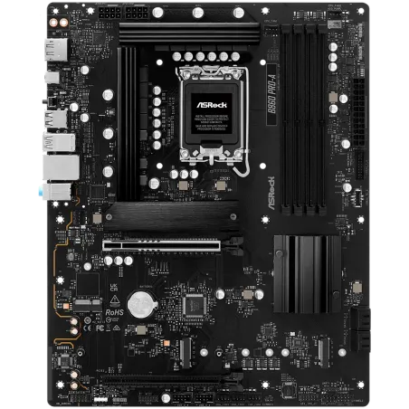 ASROCK MB Desktop B860 PRO-A, S.1851, 4x DDR5, 1x PCIe 5.0 x16, 1x PCIe 4.0 x4, 1x Blazing M.2, 2x Hyper M.2, 4x SATA3, 2x USB-C