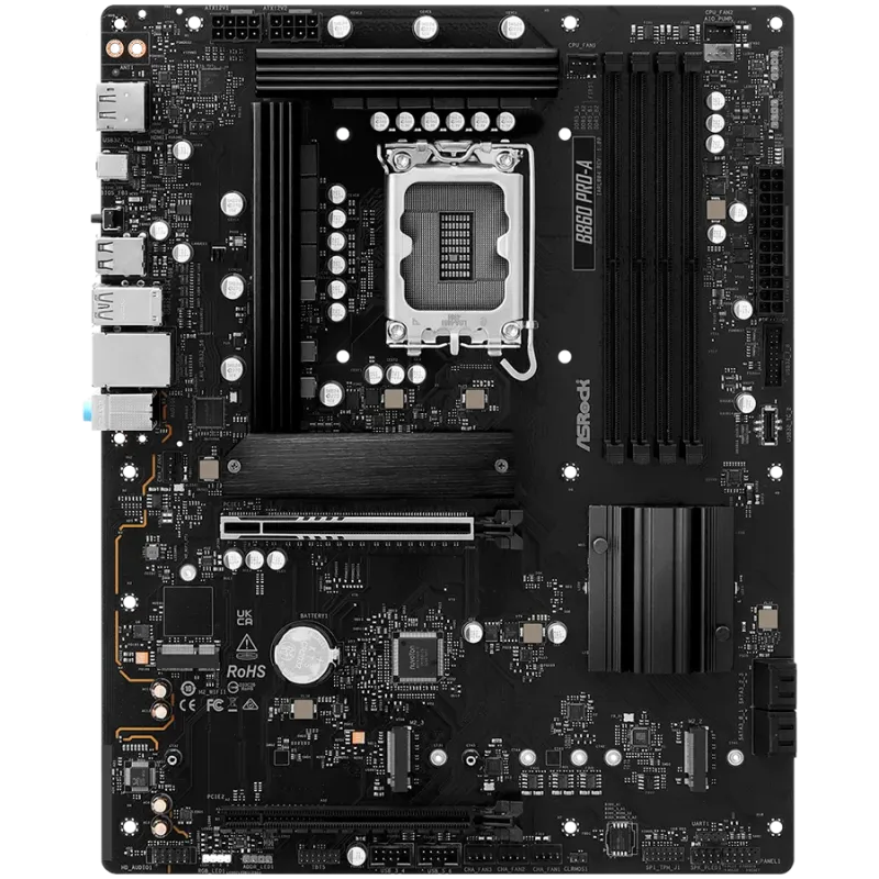ASROCK MB Desktop B860 PRO-A, S.1851, 4x DDR5, 1x PCIe 5.0 x16, 1x PCIe 4.0 x4, 1x Blazing M.2, 2x Hyper M.2, 4x SATA3, 2x USB-C
