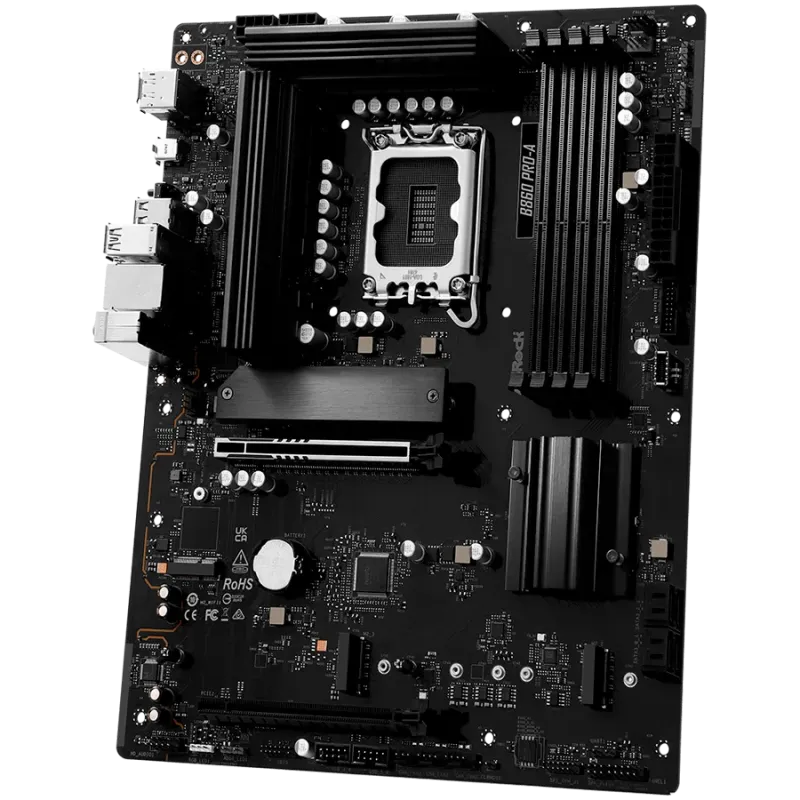 ASROCK MB Desktop B860 PRO-A, S.1851, 4x DDR5, 1x PCIe 5.0 x16, 1x PCIe 4.0 x4, 1x Blazing M.2, 2x Hyper M.2, 4x SATA3, 2x USB-C