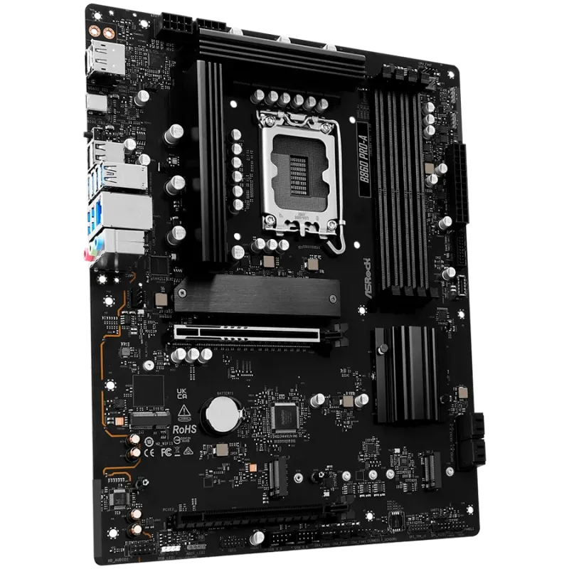 ASROCK MB Desktop B860 PRO-A, S.1851, 4x DDR5, 1x PCIe 5.0 x16, 1x PCIe 4.0 x4, 1x Blazing M.2, 2x Hyper M.2, 4x SATA3, 2x USB-C