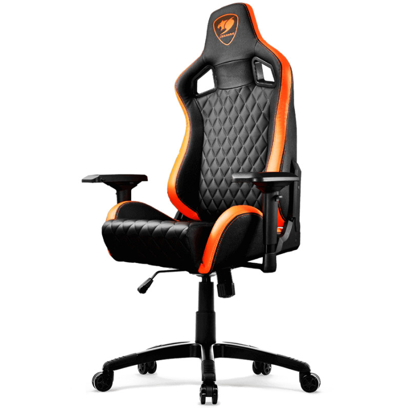 COUGAR Armor S Gaming Chair, Full Steel Frame, 4D adjustable arm rest, Gas lift height adjustable, 180º seat back adjustable, He