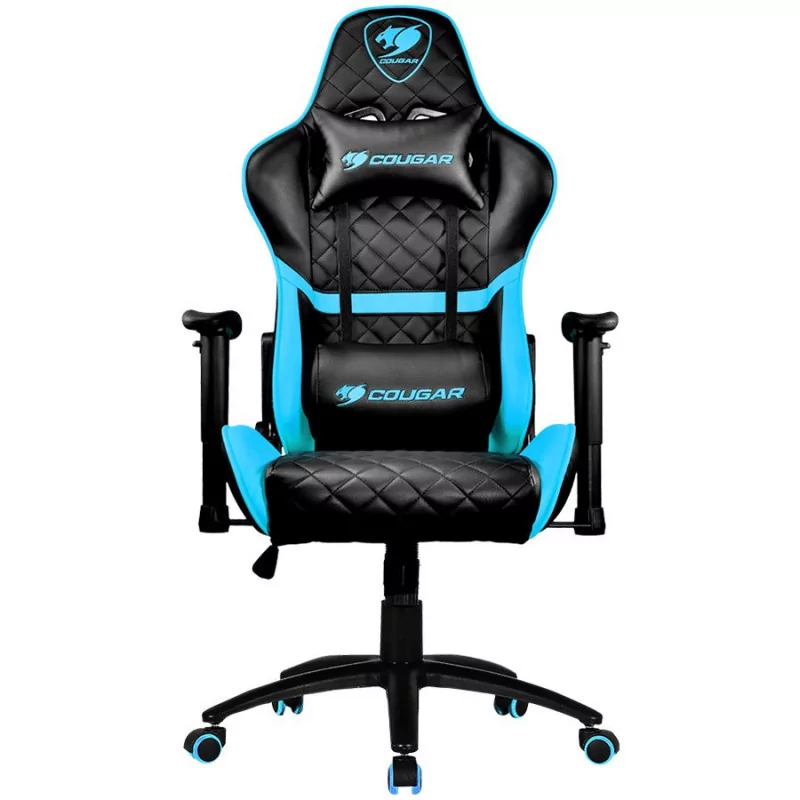 COUGAR Armor One Blue, Gaming Chair, Diamond Check Pattern Design, Breathable PVC Leather, Class 4 Gas Lift Cylinder, Full Steel