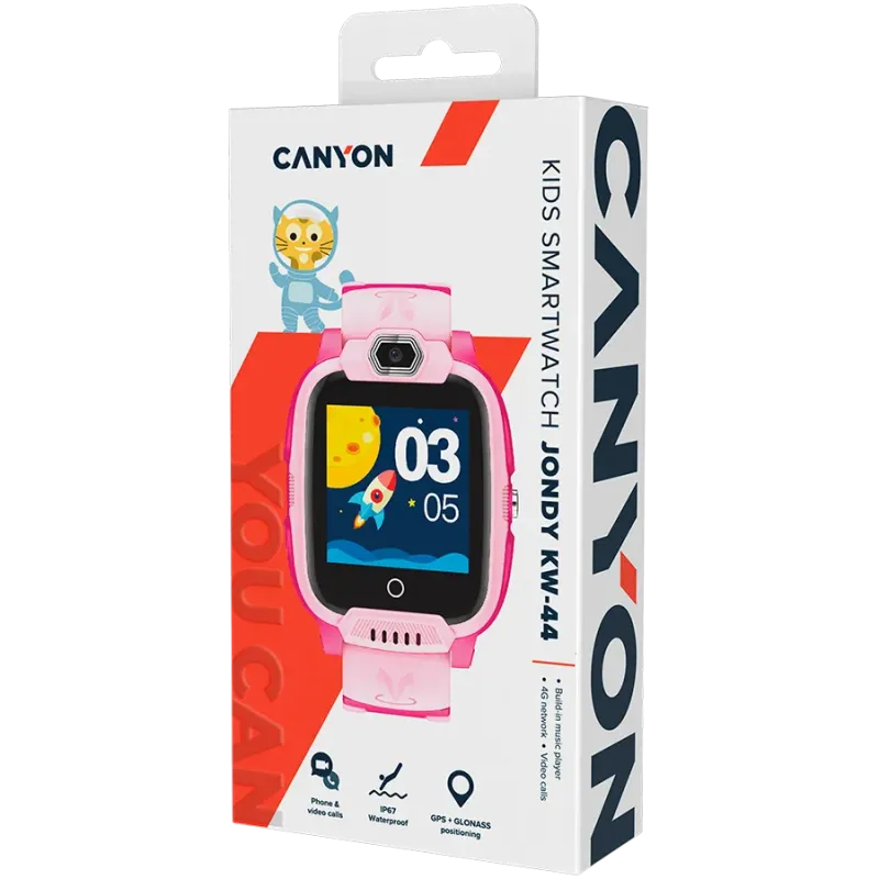 CANYON kids watch Jondy KW-44 4G Camera GPS Music Pink - 1
