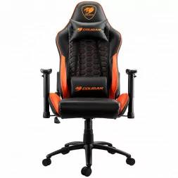 COUGAR OUTRIDER - Orange, Gaming Chair, Premium PVC Leather, Head and Lumbar Pillow, High Density Shaping Foam, Continuous 180º 