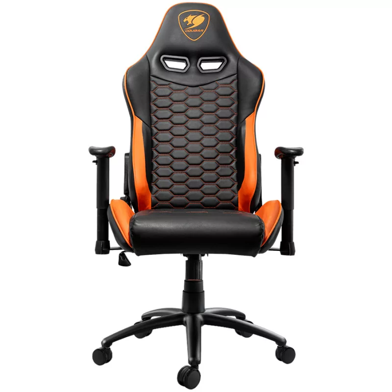 COUGAR OUTRIDER - Orange, Gaming Chair, Premium PVC Leather, Head and Lumbar Pillow, High Density Shaping Foam, Continuous 180º 