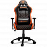 COUGAR Armor Pro Orange, Full Steel Frame, Breathable PVC Leather, Diamond Check Pattern Design, Micro Suede-Like Texture, Head 