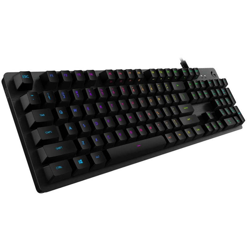 LOGITECH G512 CARBON LIGHTSYNC RGB Mechanical Gaming Keyboard with GX Red switches-CARBON-US INT'L-USB-IN - 1