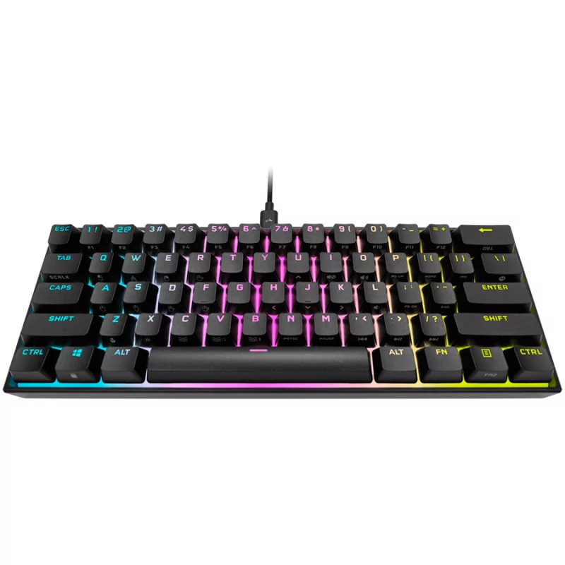 CORSAIR K65 RGB MINI 60% Mechanical Gaming Keyboard, Backlit RGB LED, CHERRY MX Red, Black PBT - 2