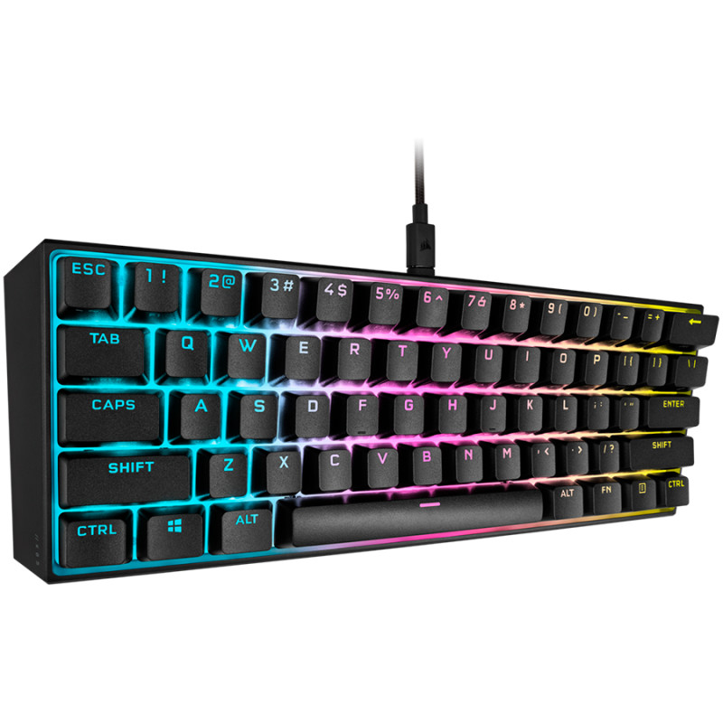 CORSAIR K65 RGB MINI 60% Mechanical Gaming Keyboard, Backlit RGB LED, CHERRY MX Red, Black PBT - 4