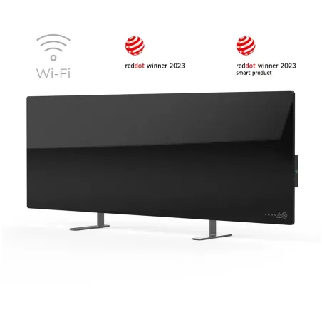 AENO Premium Eco Smart Heater, 700W, Tempered glass, Infrared+convection heating type, Plug type: Europe (E/F type), BLACK - 1