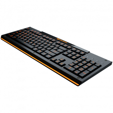 COUGAR Aurora Gaming Keyboard, Membrane switches,8 Color backlight, 19 Anti-ghosting keys,Carbonlike Surface,Weight 750g, 180(L)
