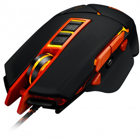 CANYON Optical gaming mouse, adjustable DPI setting 800/1000/1200/1600/2400/3200/4800/6400, LED backlight, moveable weight slot 