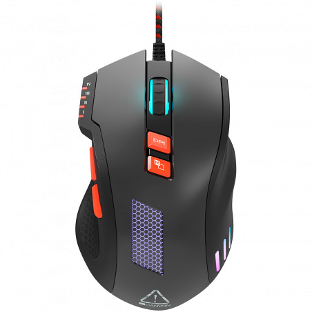 Wired Gaming Mouse with 8 programmable buttons, sunplus optical 6651 sensor, 4 levels of DPI default and can be up to 6400, 10 m