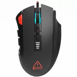 CANYON Merkava GM-15,Gaming Mouse with 12 programmable buttons, Sunplus 6662 optical sensor, 6 levels of DPI and up to 5000, 10 