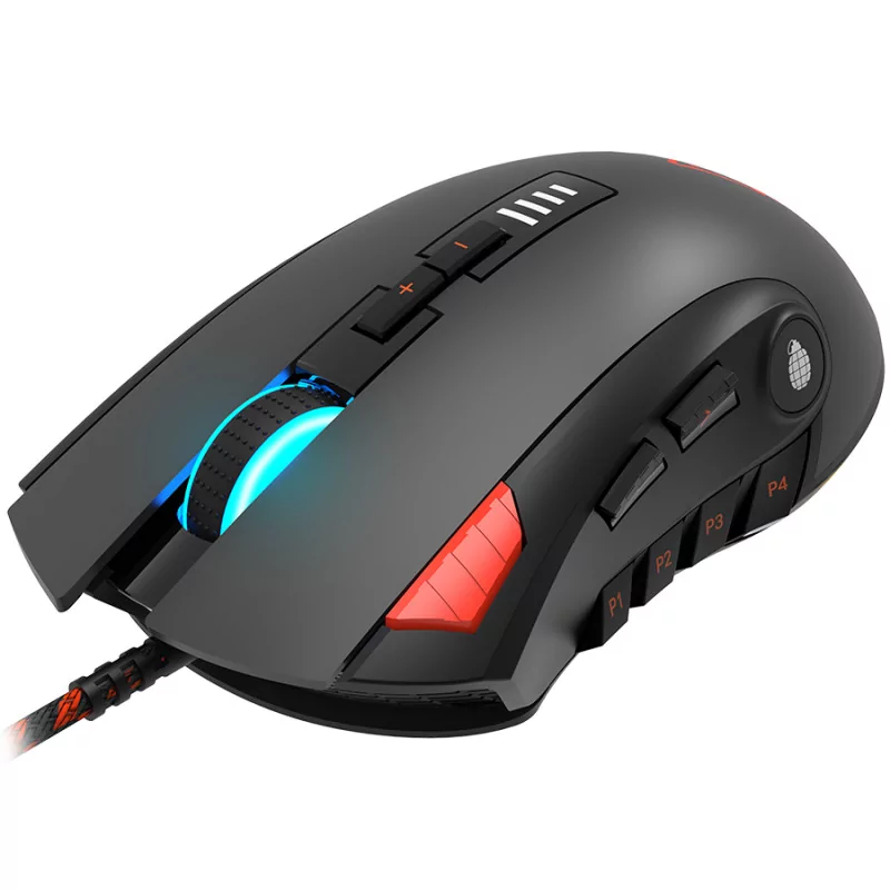 CANYON,Gaming Mouse with 12 programmable buttons, Sunplus 6662 optical sensor, 6 levels of DPI and up to 5000, 10 million times 