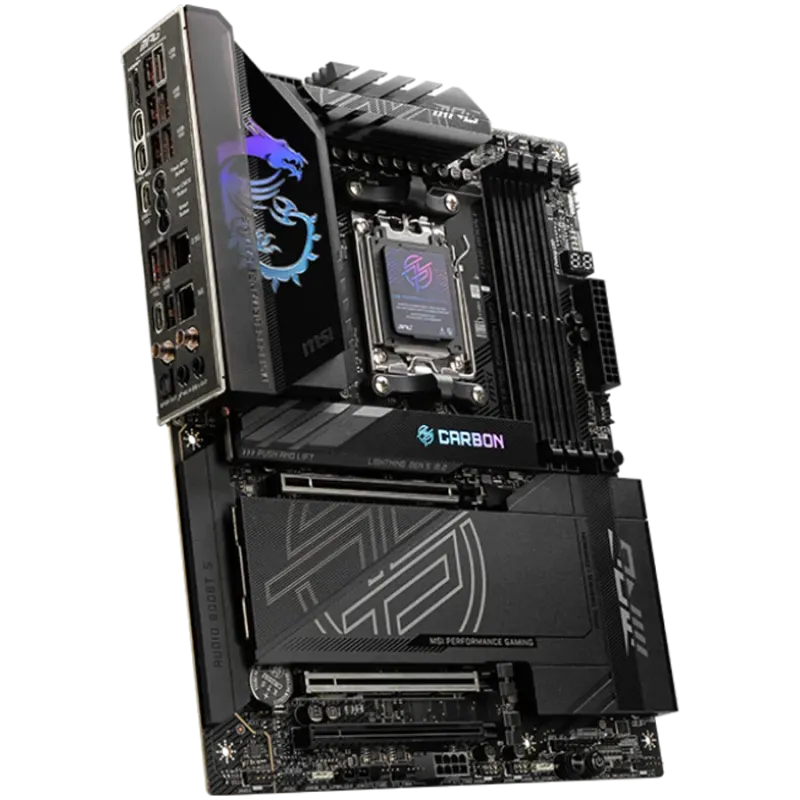 MSI MPG X870E CARBON WIFI, ATX, Socket AM5, 4x DDR5 Dual Channel DDR5 up to 8400(OC)MHz, 3x PCIe 3.0 x16 slot, 4x M.2 slot, 9x U